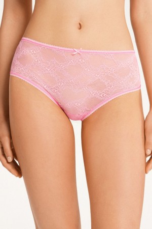 Dámské Boyshorts Tezenis Krajkové Růžové | CZ-AJ6574201