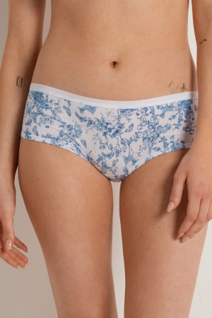 Dámské Boyshorts Tezenis Printed Bavlněné Světle Blankyt | CZ-QZ7405129