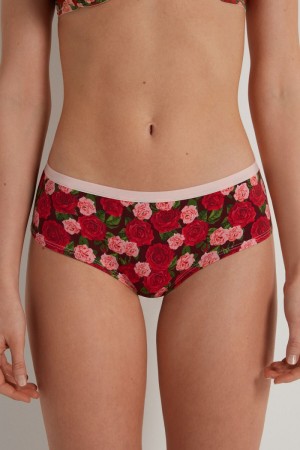 Dámské Boyshorts Tezenis Printed Bavlněné Červené Růžové | CZ-WX0716458