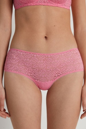 Dámské Boyshorts Tezenis Recycled Krajkové Růžové | CZ-RN2681039