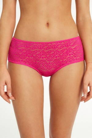 Dámské Boyshorts Tezenis Recycled Krajkové Růžové Fuchsie | CZ-CM5937068