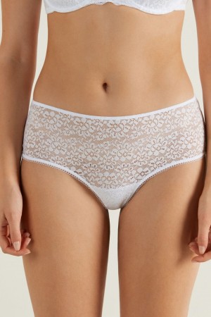 Dámské Boyshorts Tezenis Recycled Krajkové Bílé | CZ-MO9602153