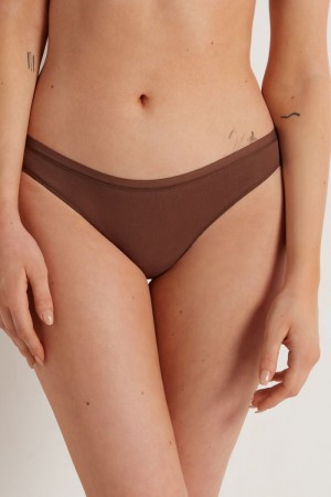 Dámské G-Strings Tezenis Bavlněné Hnědé | CZ-JP1690547