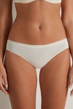 Dámské Kalhotky Tezenis Bavlněné Bílé Bílé Krém | CZ-NS6874109