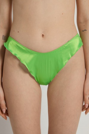 Dámské Kalhotky Tezenis Delicate Satin High-Cutzilian Zelene Koralove Růžové | CZ-WL8432795