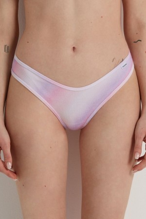 Dámské Kalhotky Tezenis High-Cut Ribbedzilian with Logo Viacfarebný Růžové | CZ-NZ0264817