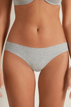 Dámské Kalhotky Tezenis Laser-Cut Bavlněné Recycled Lacezilian Šedé | CZ-JE7940321