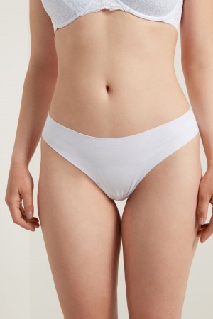 Dámské Kalhotky Tezenis Laser-Cut Bavlněné Recycled Lacezilian Bílé | CZ-KI8739254