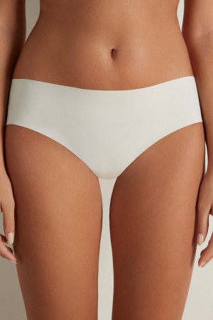 Dámské Kalhotky Tezenis Laser-Cut Microfiber Recycled Lacezilian Bílé Bílé Krém | CZ-XJ1470382