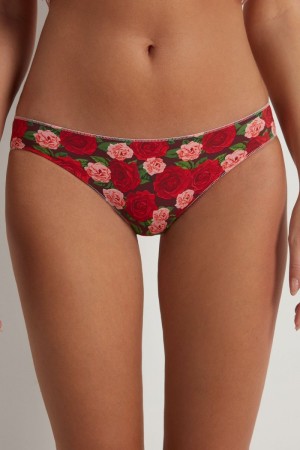 Dámské Kalhotky Tezenis Panties in Printed Microfiber Červené Růžové | CZ-RJ6815203