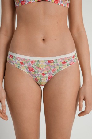 Dámské Kalhotky Tezenis Printed Bavlněné Floral Wildflower Print | CZ-FG9526374