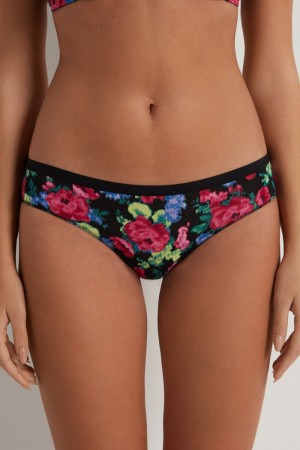 Dámské Kalhotky Tezenis Printed Bavlněné Černé | CZ-JW4712983