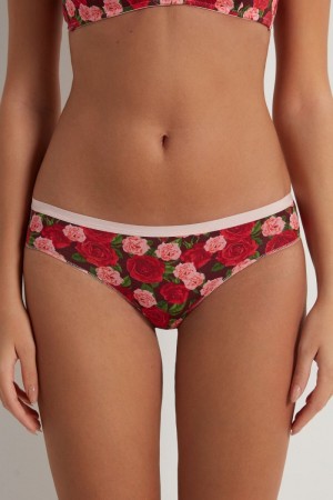 Dámské Kalhotky Tezenis Printed Bavlněné Červené Růžové | CZ-OE9368105