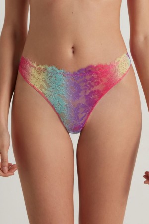 Dámské Kalhotky Tezenis Rainbow Krajkové High-Cutzilian Viacfarebný | CZ-PY2971568