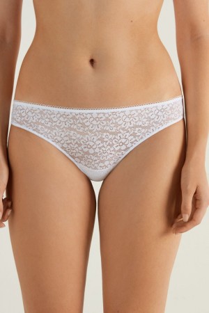 Dámské Kalhotky Tezenis Recycled Krajkové Laser-Cut Microfiberzilian Bílé | CZ-CJ8947520