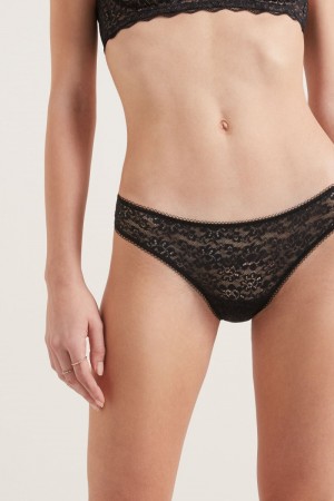 Dámské Kalhotky Tezenis Recycled Lacezilian Černé | CZ-FQ5069871