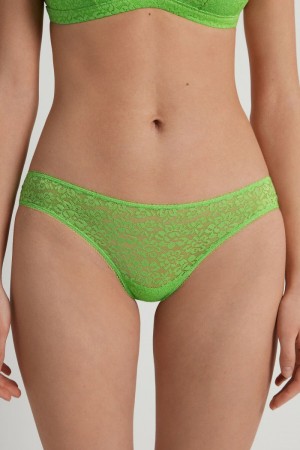 Dámské Kalhotky Tezenis Recycled Lacezilian Zelene | CZ-ZA1204697