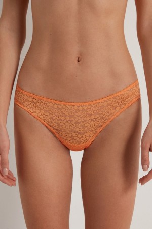 Dámské Kalhotky Tezenis Recycled Lacezilian Oranžové | CZ-YN4571203