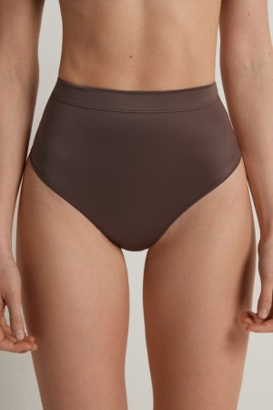 Dámské Kalhotky Tezenis Ultralight Shaping High-Waistzilian Hnědé | CZ-LG0623159