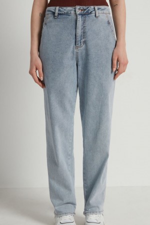 Dámské Kalhoty Jogger Tezenis High-Pasem Denim with 4 Pockets Blankyt | CZ-NV9481632