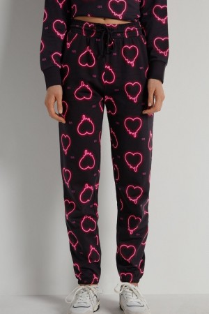 Dámské Kalhoty Jogger Tezenis Joggers with Welt Pocket Černé | CZ-DM1479836