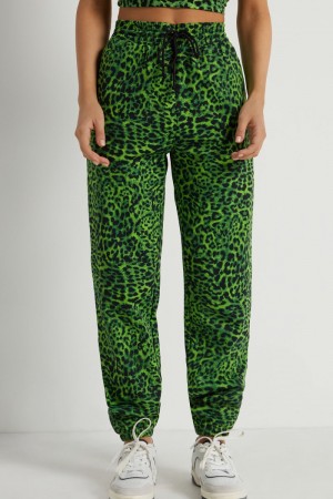 Dámské Kalhoty Jogger Tezenis Joggers with Welt Pocket Zelene | CZ-JK5947632
