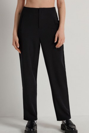 Dámské Kalhoty Tezenis Cloth Cigarette Černé | CZ-CU9318764
