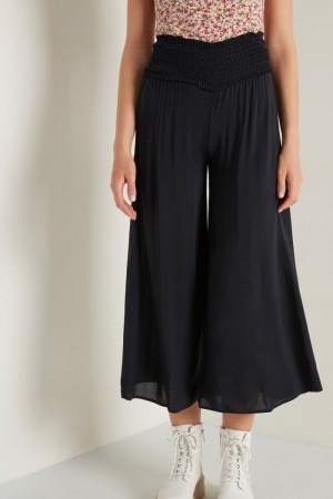 Dámské Kalhoty Tezenis Smocked Platene Hakama Černé | CZ-OG6798205