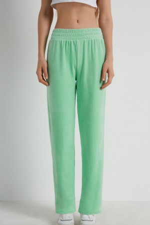 Dámské Kalhoty Tezenis Solid Color Chenille Zelene | CZ-AN1359468