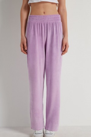 Dámské Kalhoty Tezenis Solid Color Chenille Fialové Levandule Fialové | CZ-JA2547983