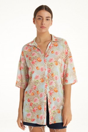 Dámské Košile Tezenis Half-sleeve Cloth Floral | CZ-XF8972305
