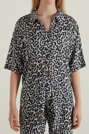 Dámské Košile Tezenis Half-sleeve Cloth Šedé | CZ-YJ4582703