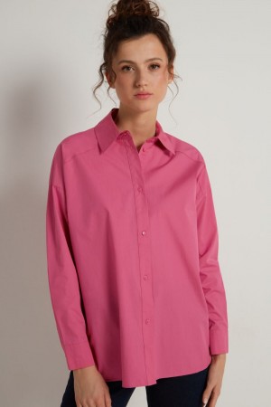 Dámské Košile Tezenis Long Bavlněné Cloth Růžové Světle Fuchsie | CZ-MS0987231
