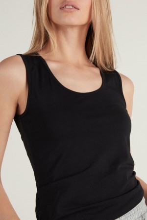 Dámské Košilky Tezenis Thermal Modal Černé | CZ-LM0316927