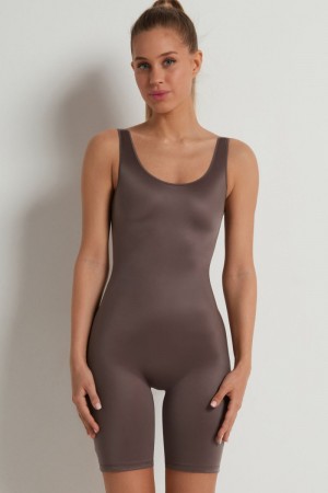 Dámské Kombinéza Tezenis Ultralight Shaping Krátké Hnědé | CZ-EV8641502