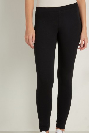 Dámské Legíny Tezenis Basic Bavlněné Černé | CZ-ON9348572