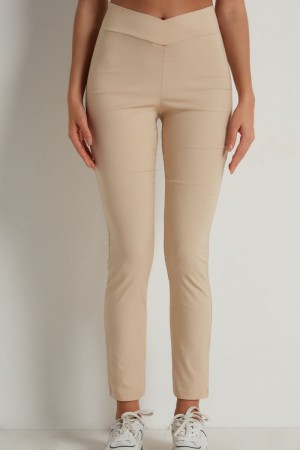 Dámské Legíny Tezenis Crossover Pasem Cloth Béžový | CZ-VT2193748