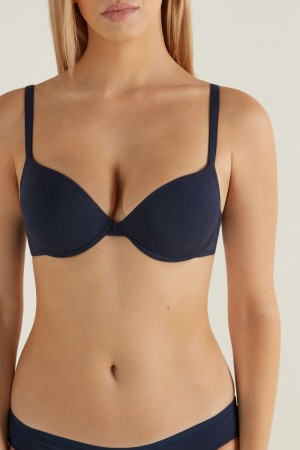 Dámské Podprsenky Tezenis Athens Push-Up in Bavlněné Blankyt | CZ-QT6490312