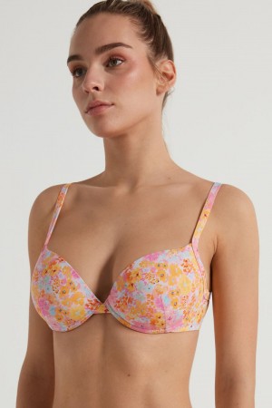 Dámské Podprsenky Tezenis Athens Push-up in Microfiber Floral Spring Flowers Print | CZ-ZV6123754