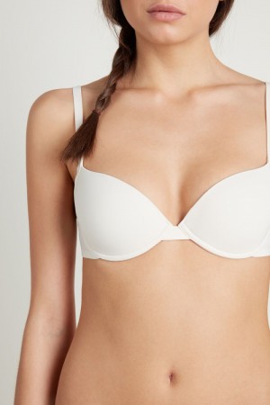 Dámské Podprsenky Tezenis Athens Push-up in Microfiber Bílé Bílé Krém | CZ-WD4610387