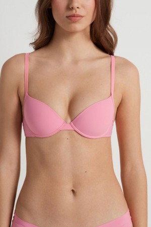 Dámské Podprsenky Tezenis Athens Push-up in Microfiber Růžové | CZ-GH0483576