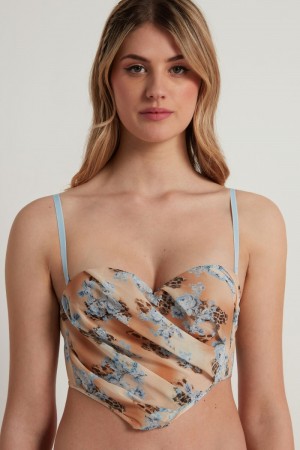 Dámské Podprsenky Tezenis Country Flowers Top Hnědé Leopard | CZ-YM5471082