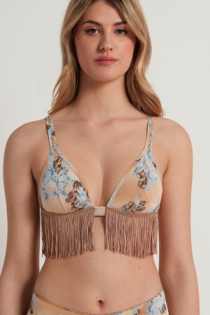 Dámské Podprsenky Tezenis Country Flowers Triangle Hnědé Leopard | CZ-KP9742153