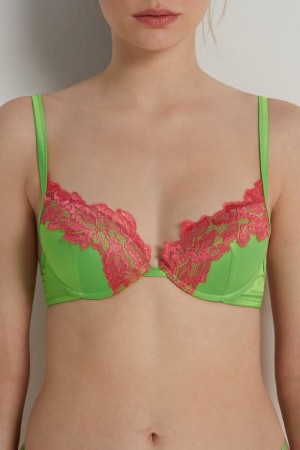 Dámské Podprsenky Tezenis Delicate Satin Moscow Push-up Zelene Koralove Růžové | CZ-OJ2173958