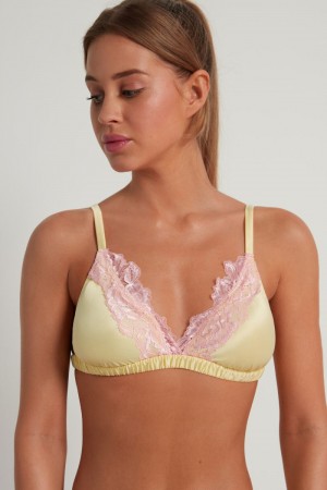 Dámské Podprsenky Tezenis Delicate Satin Triangle Žluté Růžové | CZ-KH9803612