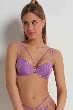 Dámské Podprsenky Tezenis Fluid Violet Los Angeles Super Push-Up Fialové | CZ-KB5142879