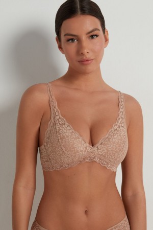 Dámské Podprsenky Tezenis Havana Recycled Krajkové Triangle Béžový Béžový Růžové | CZ-WI0126548