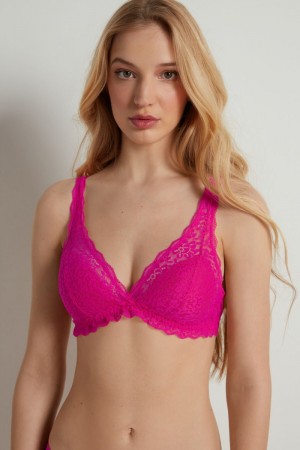 Dámské Podprsenky Tezenis Havana Recycled Krajkové Triangle Růžové Fuchsie | CZ-PK1029567