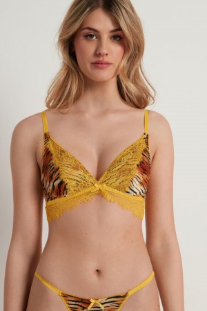 Dámské Podprsenky Tezenis Havana Savage Krajkové Triangle Žluté | CZ-GN2743819