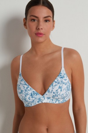 Dámské Podprsenky Tezenis Lisbon Printed Microfiber Triangle Světle Blankyt | CZ-VX0976534
